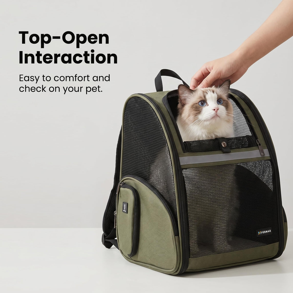 Cat Backpack Carrier Collapsible with Ventilated Mesh Q7346