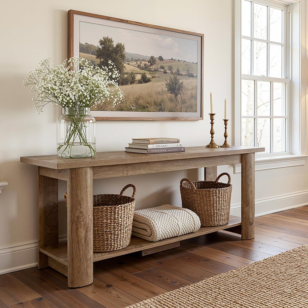 65 Inch Rustic Brown TV Stand Y5338