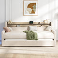 Twin Upholstered Daybed with Trundle and Storage Headboard O572204