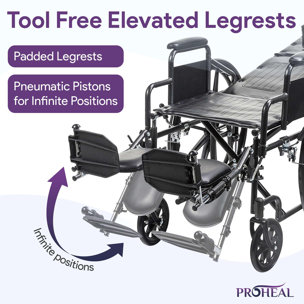18” Reclining Wheelchair with Elevating Legrests M8728