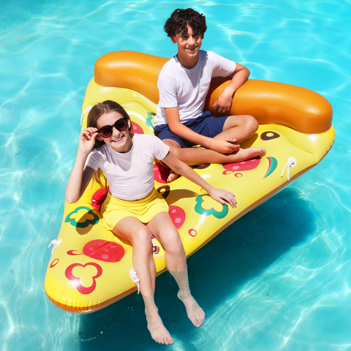 Inflatable Pizza Slice Pool Float with Cup Holders C147