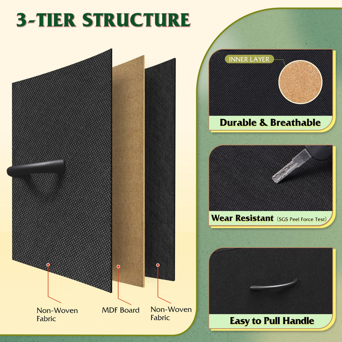Black 5 Drawer Fabric Dresser N71956