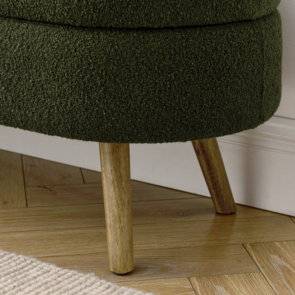 Oval Storage Bench with Rubber Wood Legs K586750