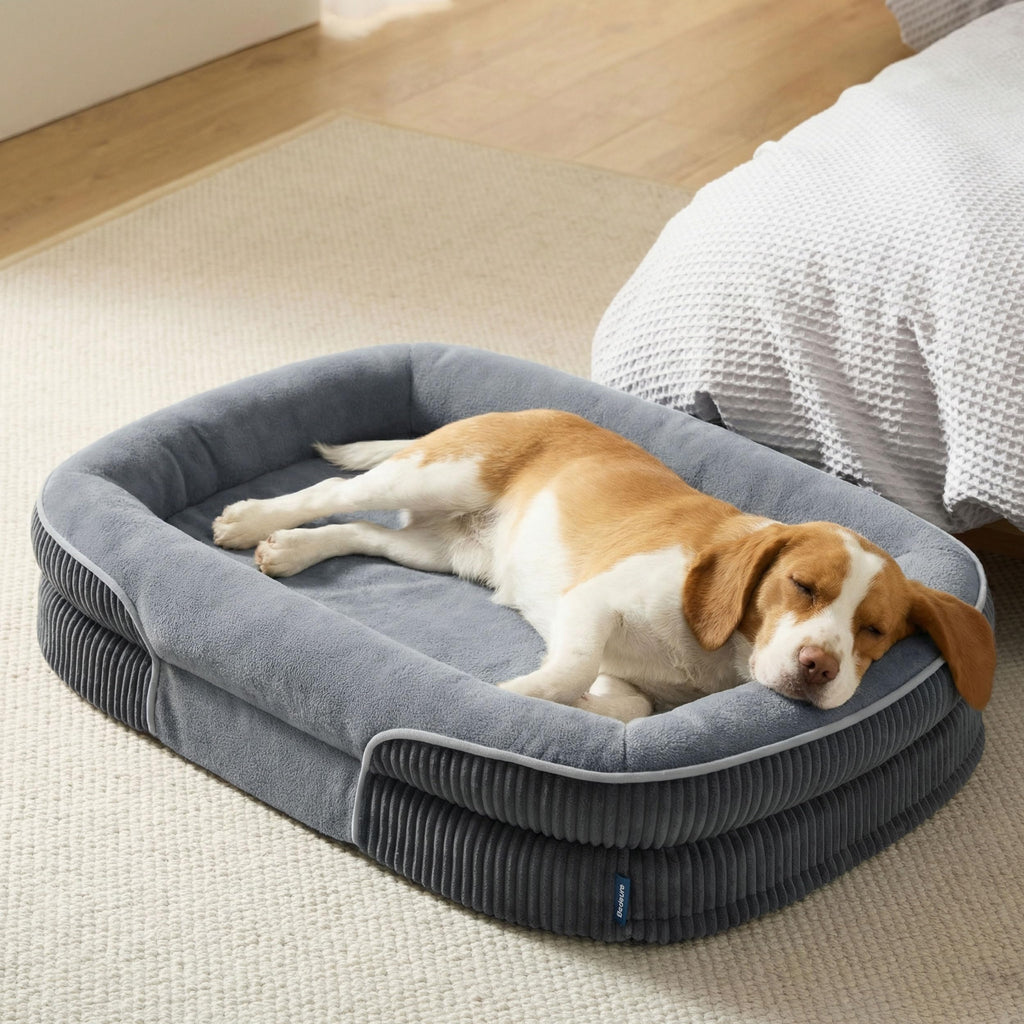 Oval Orthopedic Dog Bed 35" Grey N567945