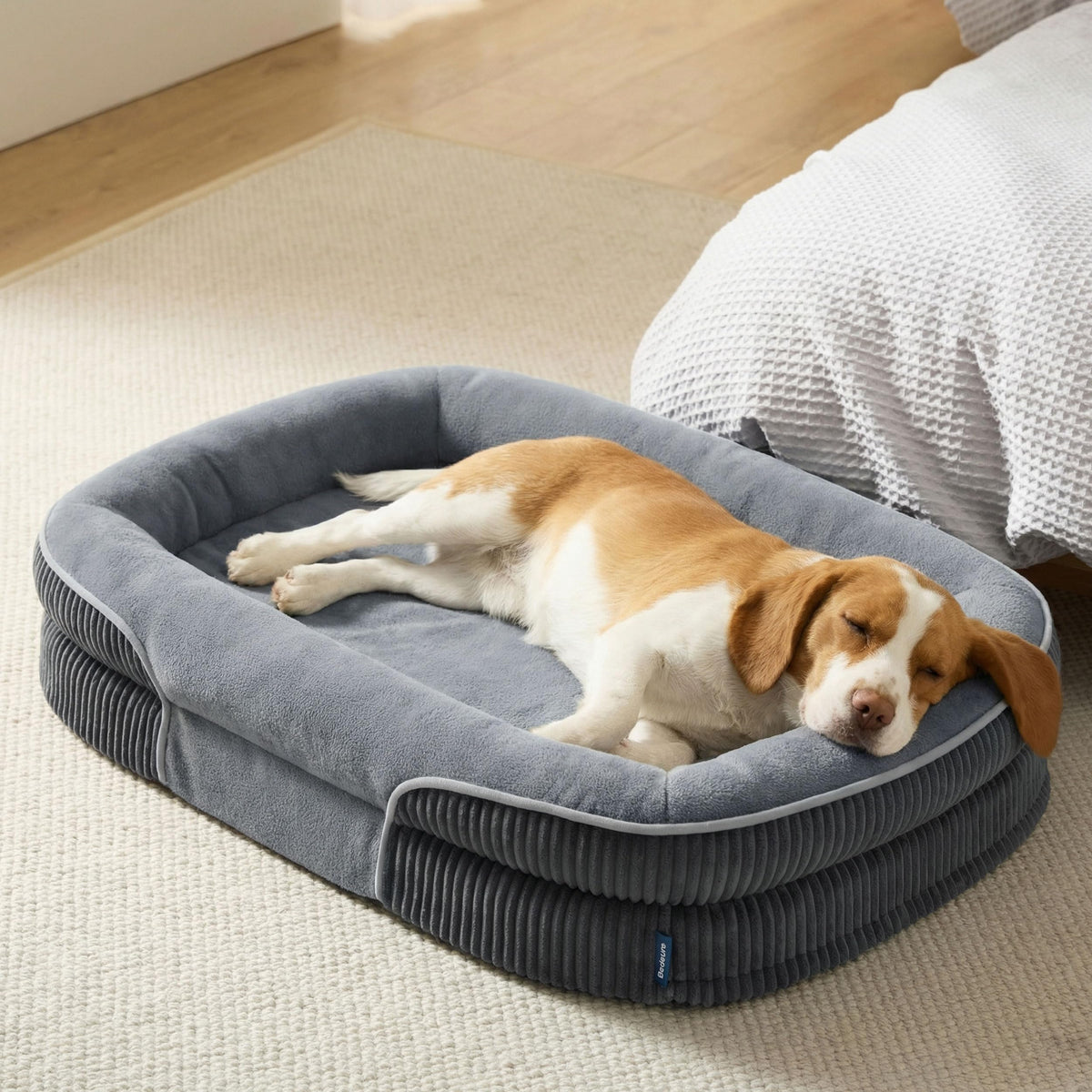 Oval Orthopedic Dog Bed 35" Grey N567945