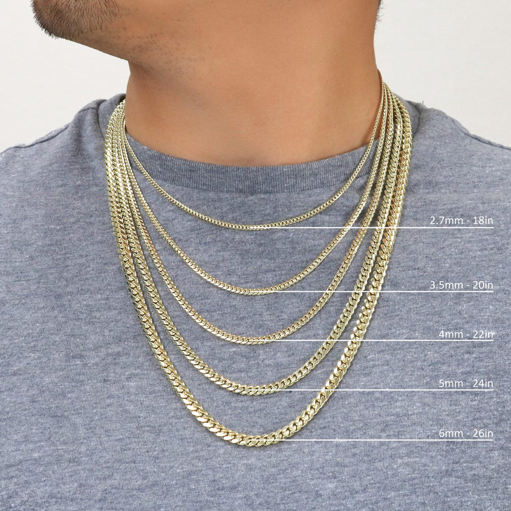14K Yellow Gold Cuban Link Chain Necklace I4448