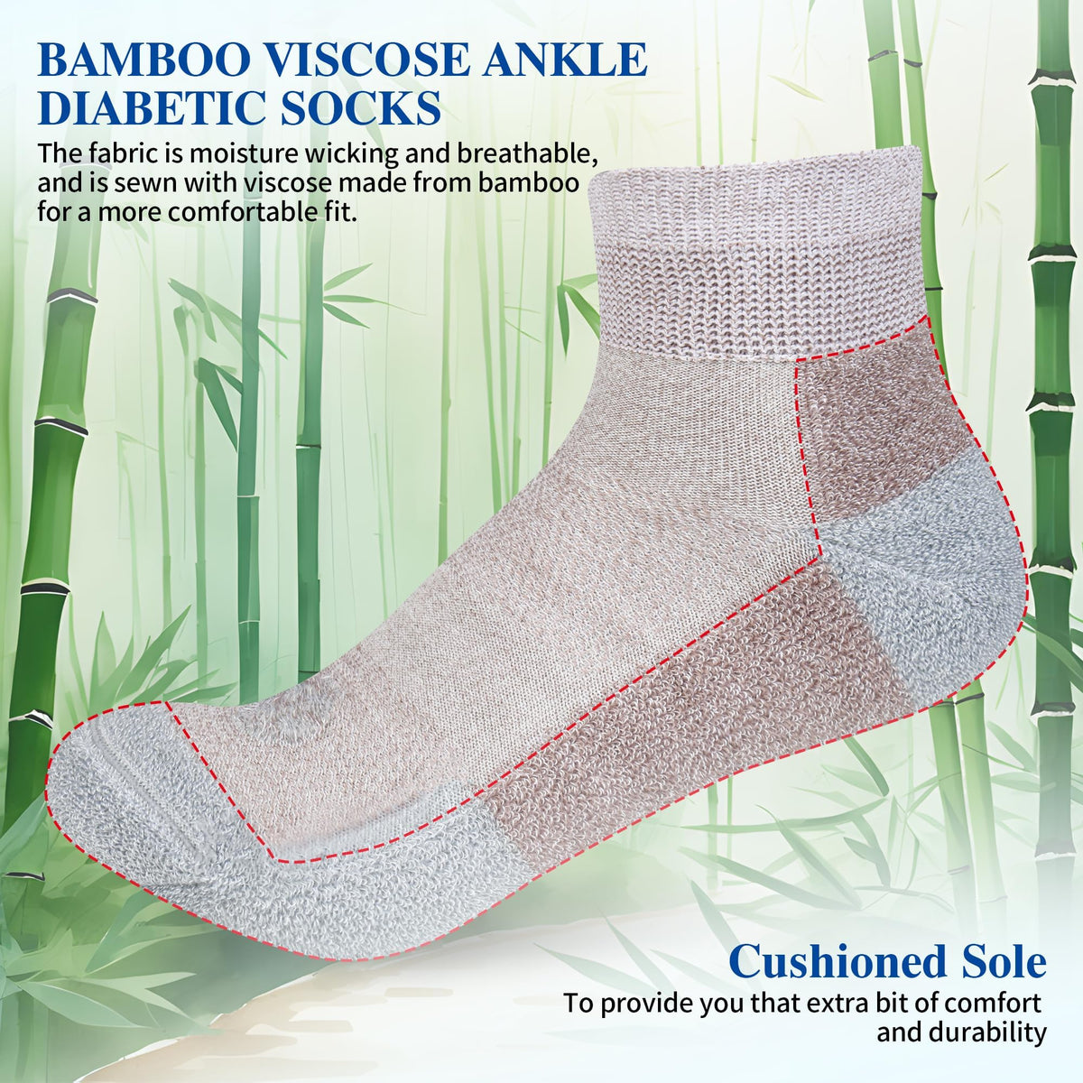 Diabetic Socks for Men, 12 Pairs Ankle & Low Cut Size 9-15 G81857