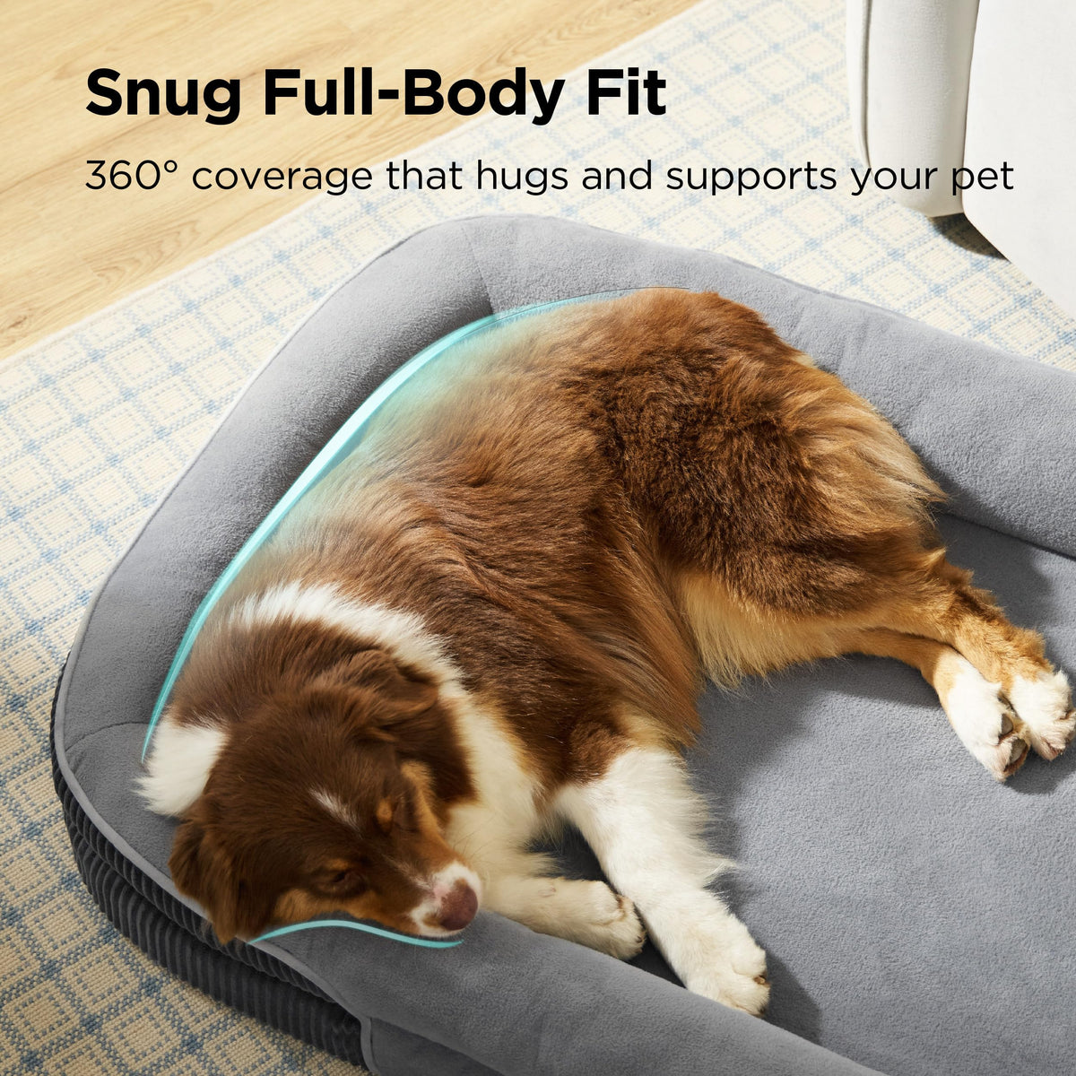 Oval Orthopedic Dog Bed 35" Grey N567945