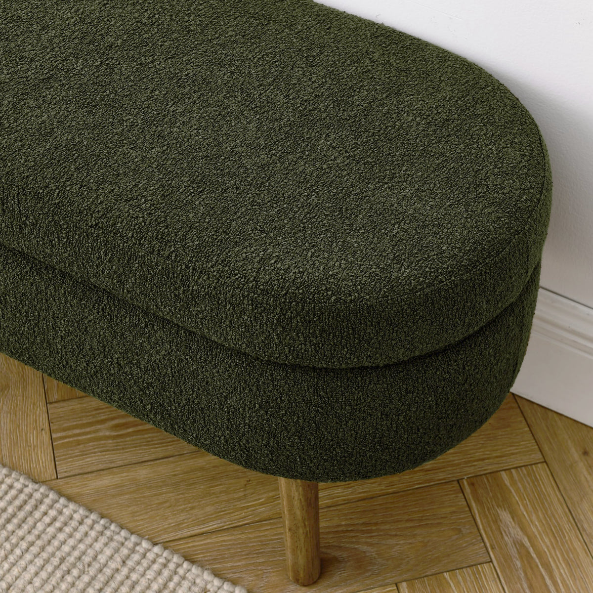 Oval Storage Bench with Rubber Wood Legs K586750
