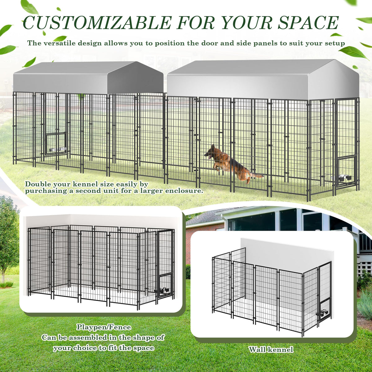 8x4x5.7 FT Outdoor Dog Kennel P478314