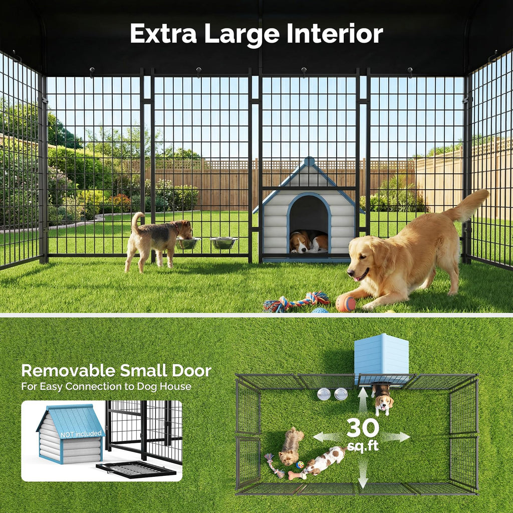 8x4x6FT Outdoor Dog Kennel with Roof N13958