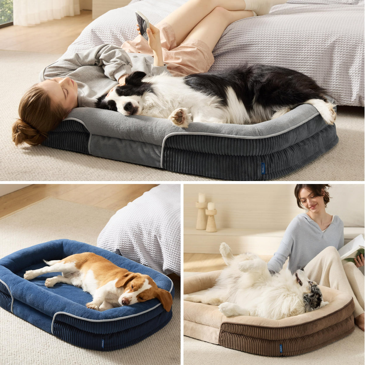 Oval Orthopedic Dog Bed 35" Grey N567945