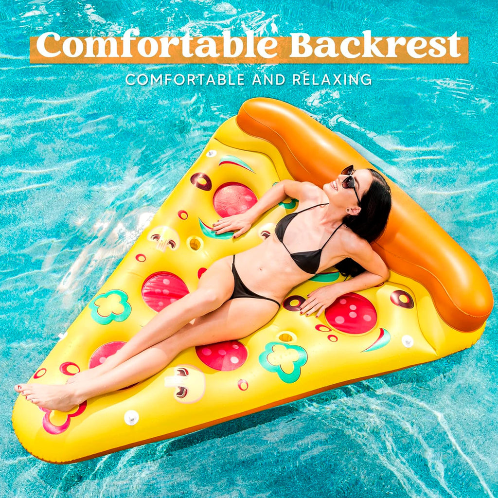 Inflatable Pizza Slice Pool Float with Cup Holders C147