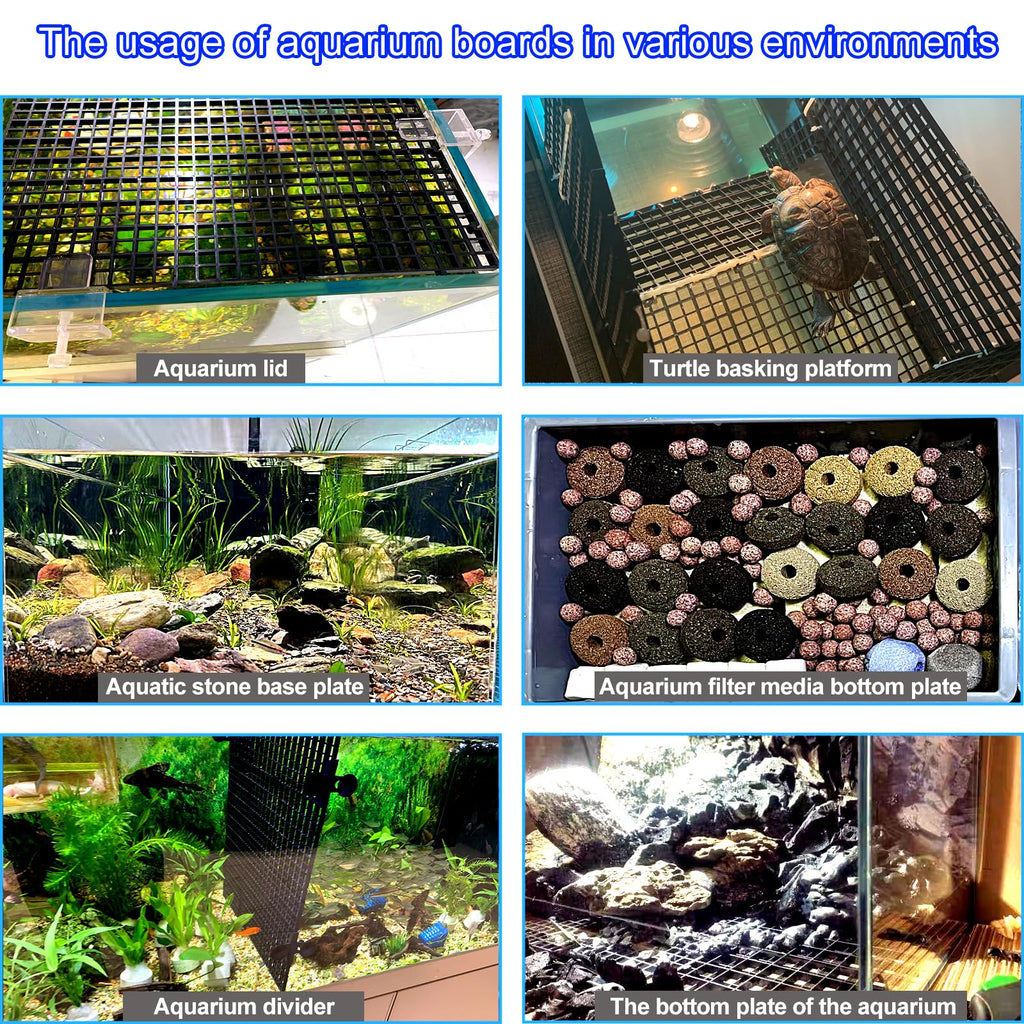 Black 8pcs Plastic Aquarium Fish Tank Divider C365
