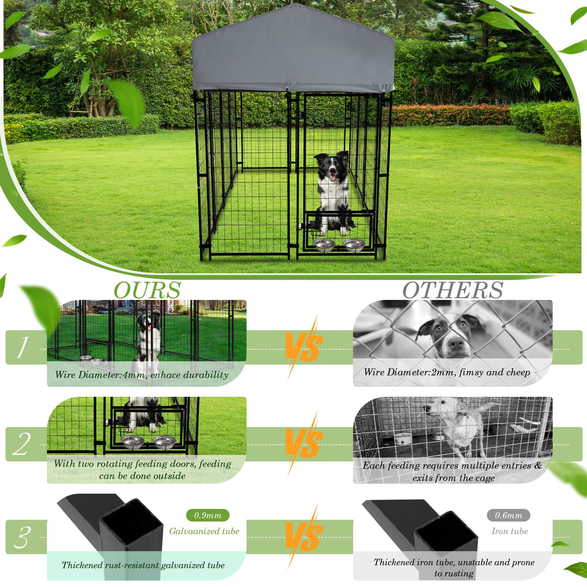 8x4x5.7 FT Outdoor Dog Kennel P478314