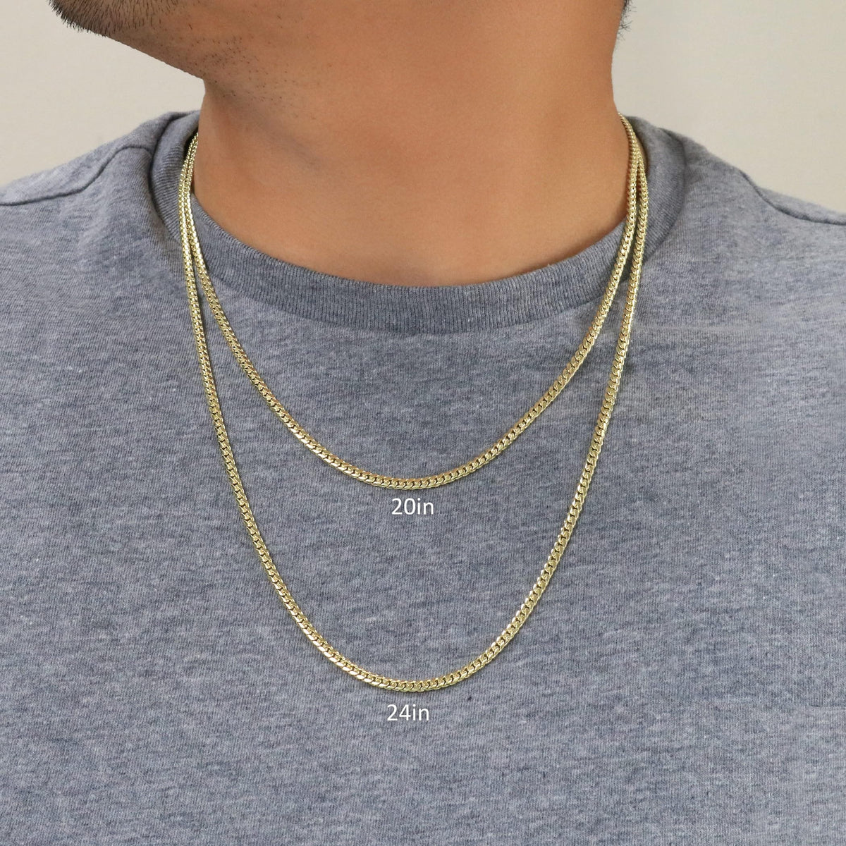 14K Yellow Gold Cuban Link Chain Necklace I4448