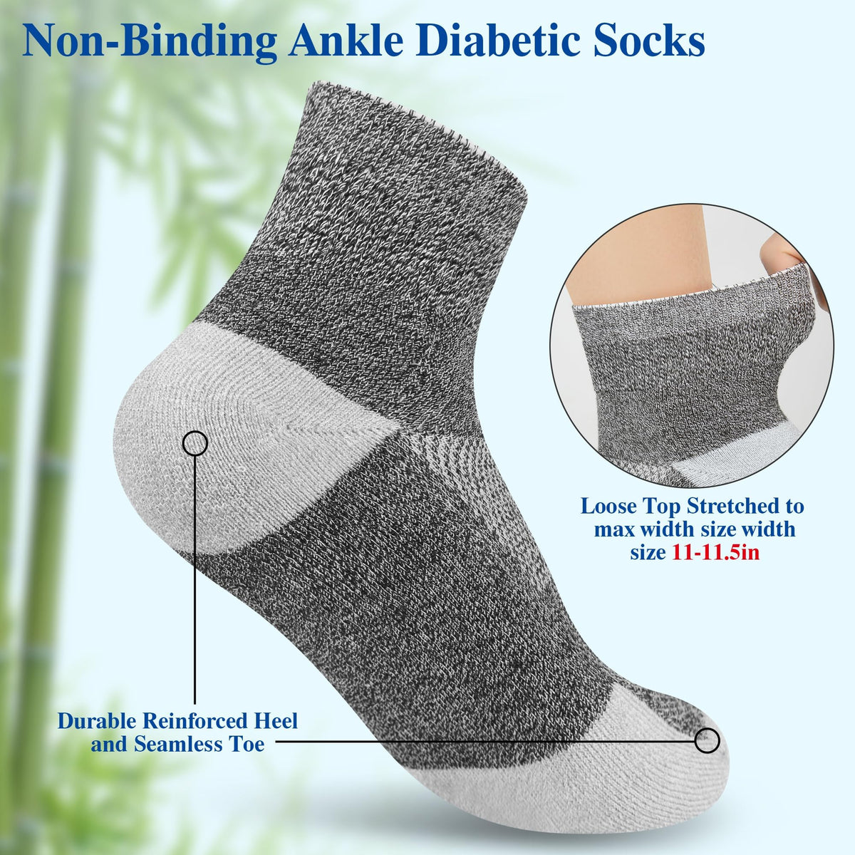 Diabetic Socks for Men, 10 Pairs Ankle & Low Cut Size 9-15 U35277
