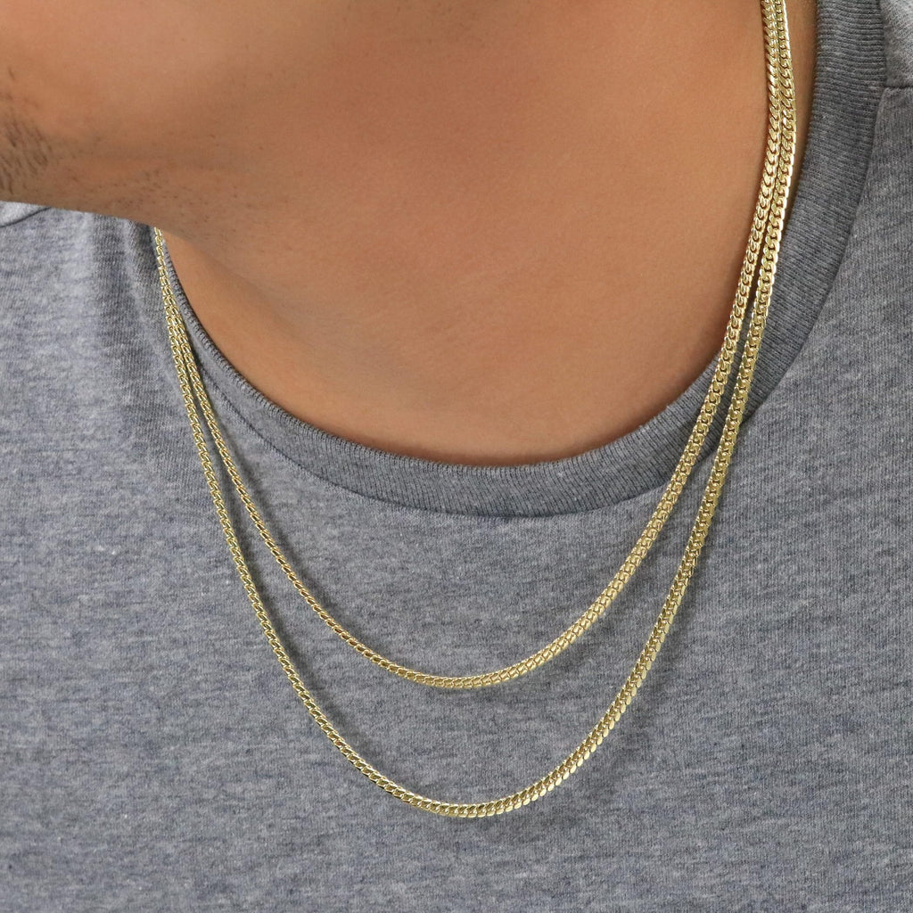 14K Yellow Gold Cuban Link Chain Necklace I4448