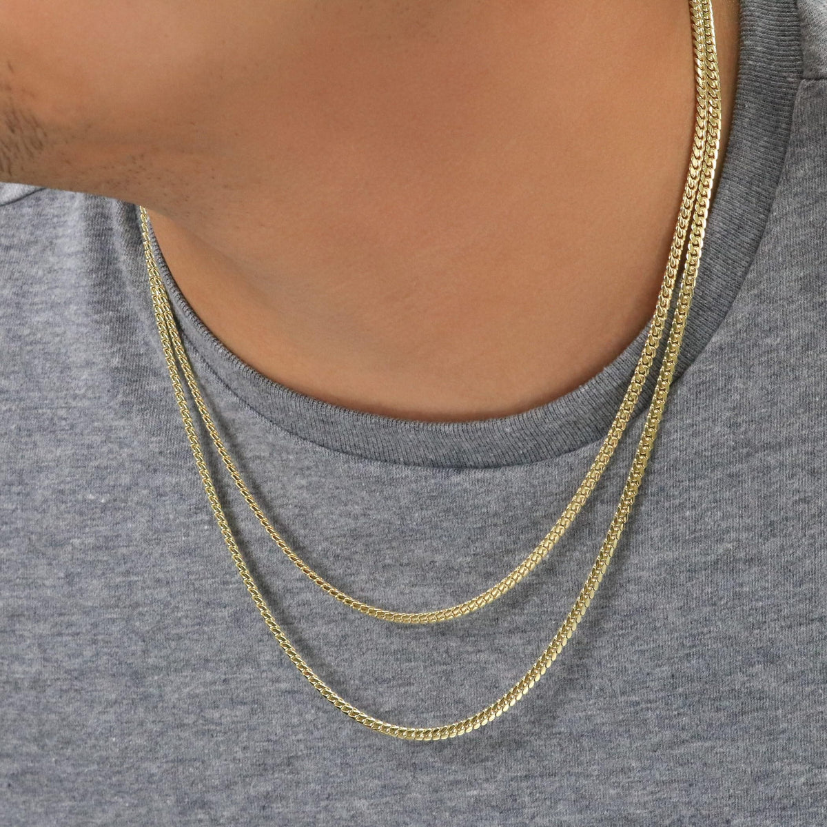 14K Yellow Gold Cuban Link Chain Necklace I4448